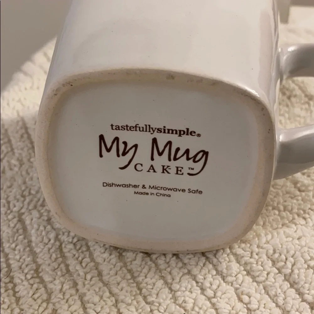 Tastefully Simple White Mug “Simple Delicious Fun” Mug Cake Measurements